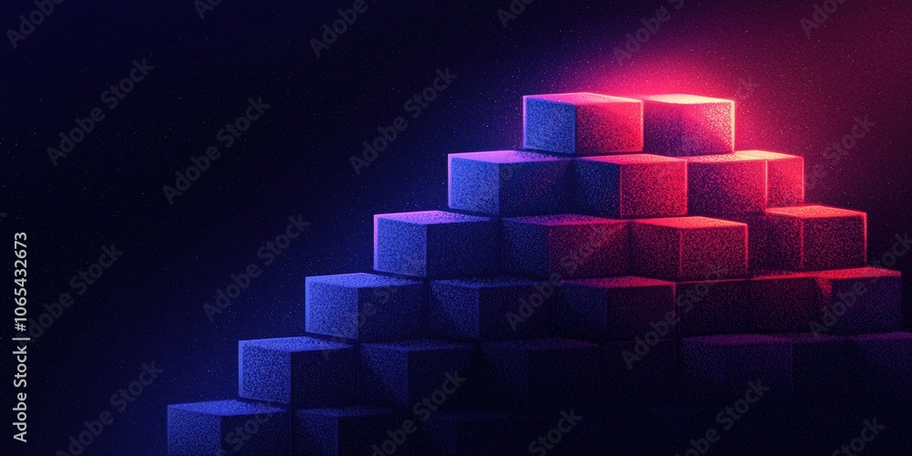 Poster explore the vibrant structure of abstract geometric blocks