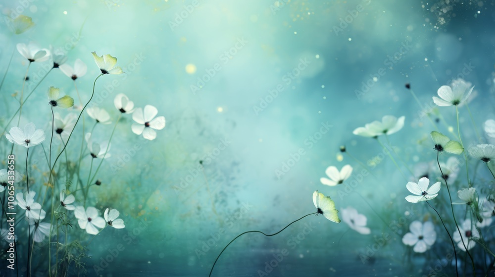 Poster serene pale green background creates a calming atmosphere while emphasizing image elements clearly