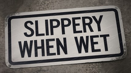 Naklejka premium Warning sign about slippery surfaces.