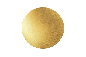 Flat round gold foil sticker with textured surface
