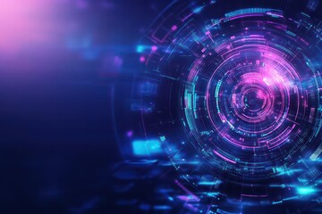 Fototapeta premium Cyber security interface, holographic data flows, abstract technology patterns