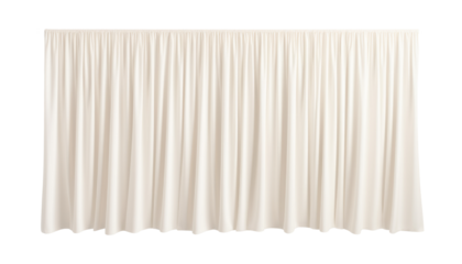 white curtain isolated on transparent background cutout