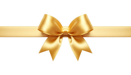 gold ribbon bow border isolated on transparent background cutout