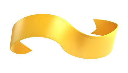 gold banner ribbon 3d render icon isolated on transparent background cutout