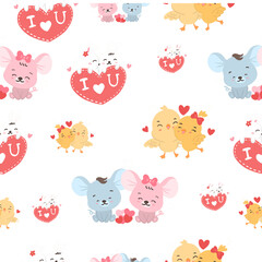 Obraz premium Pattern hand seamless Flowers cute