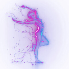 Fototapeta premium PNG Holographic human figure lights futuristic lighting.