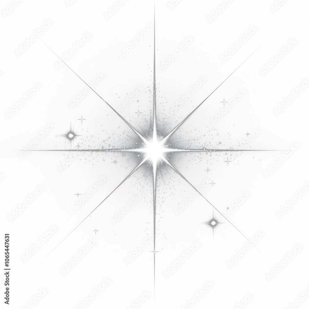 Wall mural png star rays streaking light shining effect.