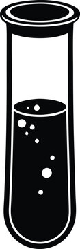 recommend clip art: Chemical glass tube, Chemical flask silhouette vector illustration
