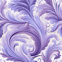 Fototapeta premium Stylized pale purple and lavender leaves in a delicate seamless pattern arrangement