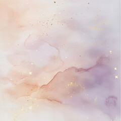 Obraz premium soft pastel watercolor background with delicate gold accents and dreamy hues creates serene and ethereal atmosphere