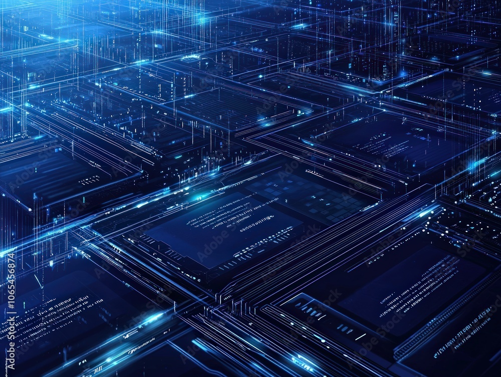 Poster explore the future of technology through modern data visualization