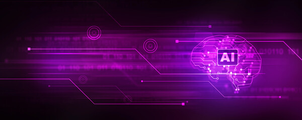 Obraz premium 2d illustration Artificial Intelligence (AI) concept 