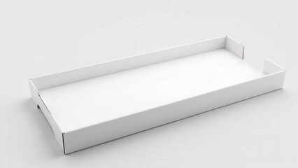 White long pizza box mockup in a minimalist style, great for branding concepts