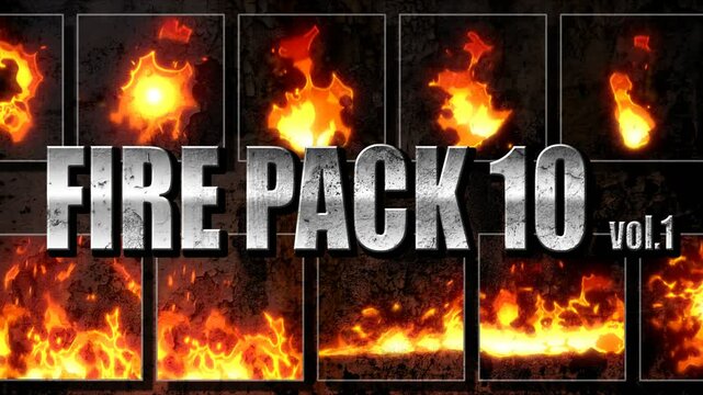 Fire flames collection　Fire Pack　burn