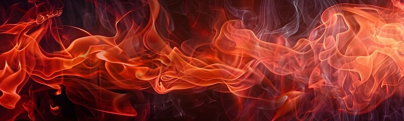 Fototapeta premium Fire flame background transparent burn red campfire smoke hot effect. Fire flame background light bonfire isolated design abstract illustration realistic heat explosion flare ignite hell fireball glow