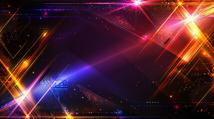 Obraz premium Vibrant abstract sci fi background featuring dynamic lines, glowing lights, and grid pattern. This colorful design evokes sense of energy and movement, perfect for various creative projects