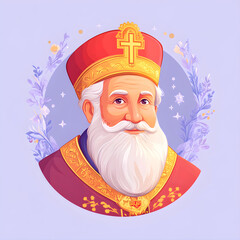 Sinterklaas, Dutch Saint Nicholas day in Netherlands Amsterdam and Belgium. Greeting card for holland holiday. Celebration concept for children european party in Saint Nicolas day five december