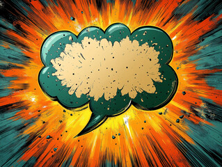 Colorful comic style speech bubble, Generative AI