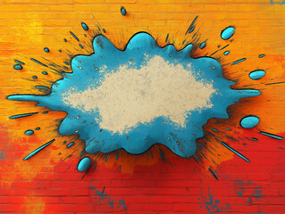 abstract watercolor background with space for text,abstract grunge background with bubble,Colorful comic style speech bubble, Generative AI