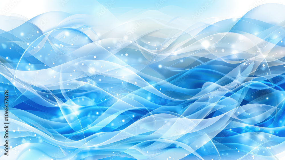 Poster flowing data lines create mesmerizing blue digital background, evoking sense of tranquility and dept