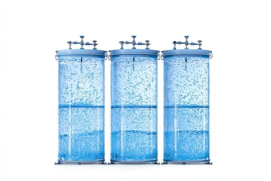 Large flocculation tanks, water particles settling for clarity