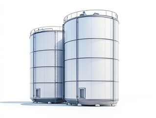 Largescale storage tanks under clear sky, secure water reserve