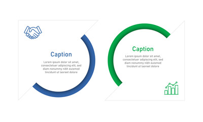 Business concept with 2 steps, options, process. Vector illustration.