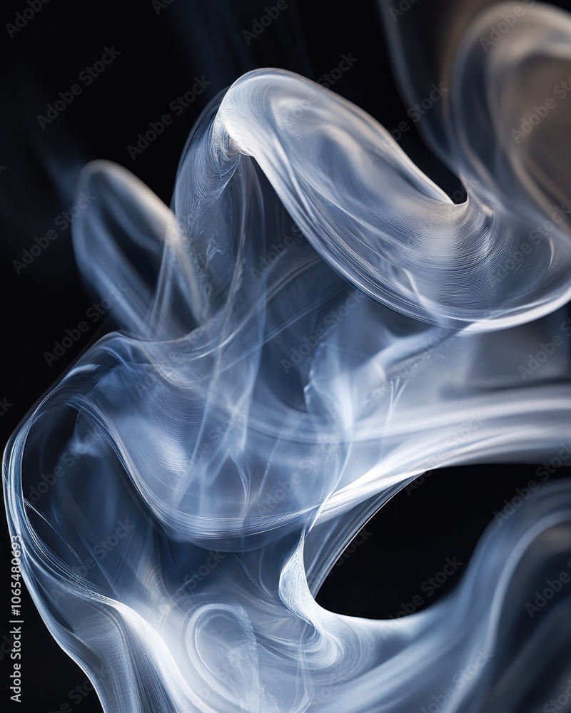 Poster abstract liquid blob swirling in dark background