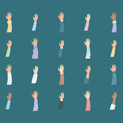 Hands Raised Up Illustrations
