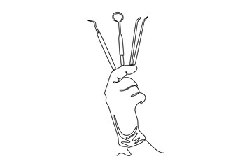 Obraz premium Medical concept. Single line draw design. Full length animation illustration.
