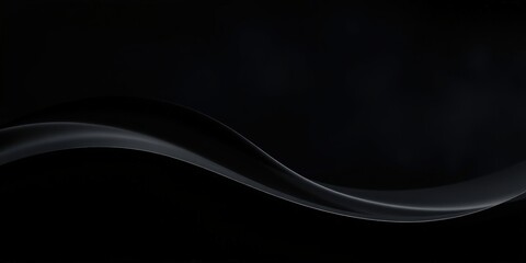 Fototapeta premium A single flowing line on a black background with subtle shading and a hint of depth.
