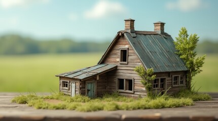 Obraz premium A collection of beautiful diorama architecture with emotional miniature shops and vintage cafe scenery