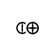 Fototapeta premium CO monogram logo design letter text name symbol monochrome logotype alphabet character simple logo