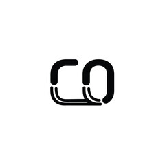 Obraz premium CO monogram logo design letter text name symbol monochrome logotype alphabet character simple logo