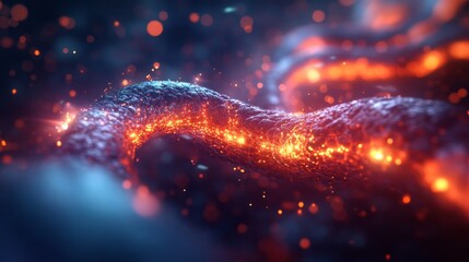 Obraz premium Glowing Ember Path in a Dark, Abstract Space