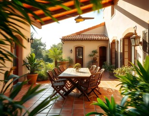Fototapeta premium restaurant in the garden