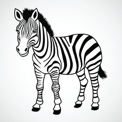 Cute Zebra cartoon animal character