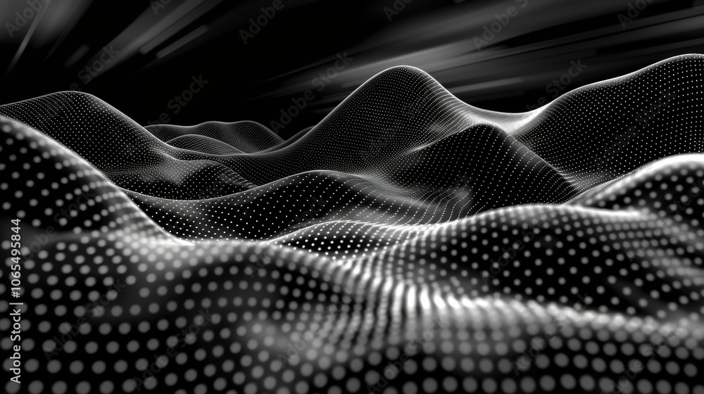 Aufkleber fluid motion of moving dots creates mesmerizing wave like pattern, evoking sense of depth and dynami