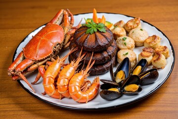Gourmet Seafood Platter: Delightful Assortment of Lobster, Shrimp, Mussels, and More for a Luxurious Dining Experience