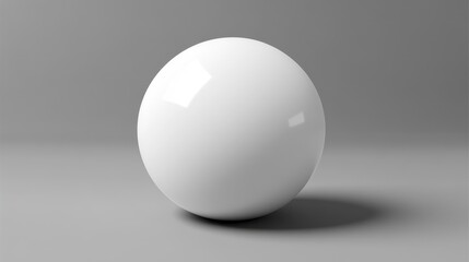 A matte white sphere with soft shadows and soft warm light, on a slate-gray background 