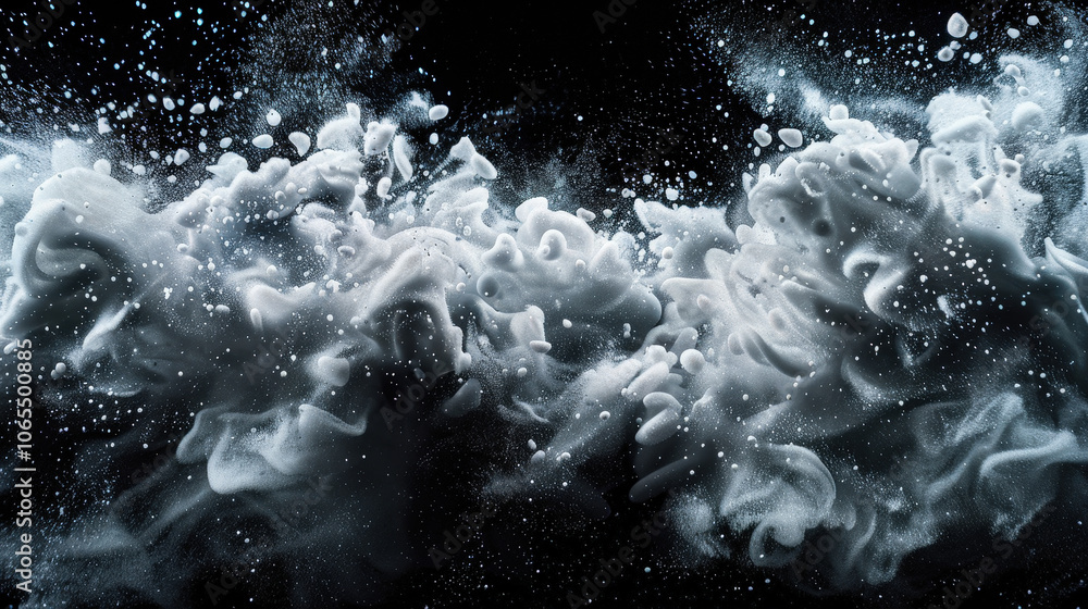 Aufkleber mesmerizing stream of moving particles in wave form creates dynamic and ethereal visual effect, evok