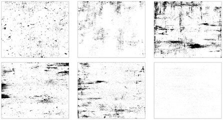 Obraz premium White old concrete wall grunge texture of chips scratches vector. Set of Black and white grunge. 