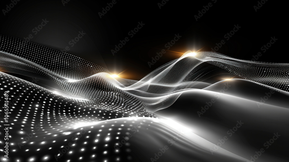 Aufkleber synchronized particle movements create mesmerizing wave like pattern, showcasing dynamic light and s