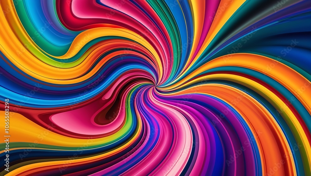 Poster abstract swirl of vibrant colors creating a hypnotic pattern.