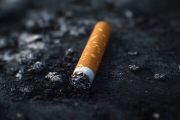 Cigarette Butt on the Ground: A Reminder of the Harmful Effects of Smoking