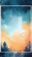 Watercolor Sky Instagram Story Template AI generated illustration 