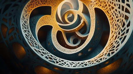 Explore the intricate design of an abstract spiral structure