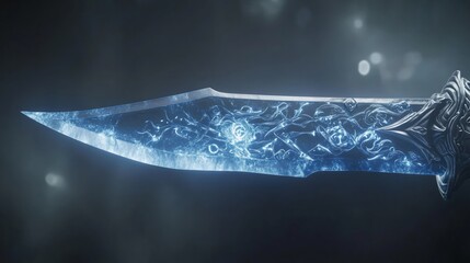 Sword with a blue blade and a blue handle