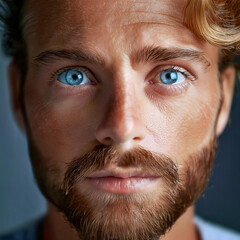 Fototapeta premium Striking Close-Up of a Calm Face