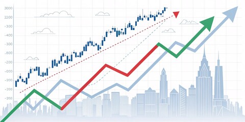 Fototapeta premium Dynamic Financial Growth Visualization Upward Trends and Global Insights V4